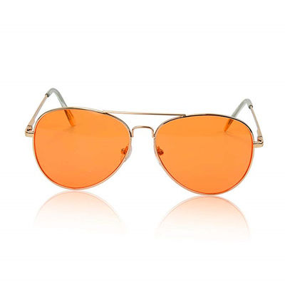 Óculos de sol para vidros UV de Chromotherapy da terapia da luz do humor da lente de Polarized Metal do aviador das mulheres dos homens 400